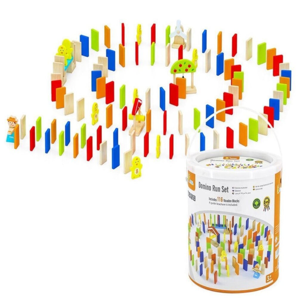 Viga Colorful Wooden Domino Run Set 116 Pcs New Sealed